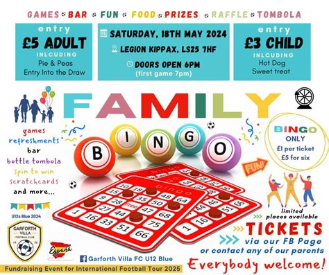 Family Bingo Night - fun evening for everyone - fundraising for ...