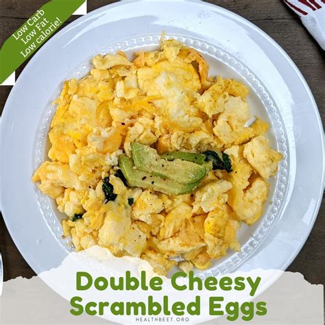 Low Carb Double Cheesy Scrambled Eggs {with low calorie cheese powder ...