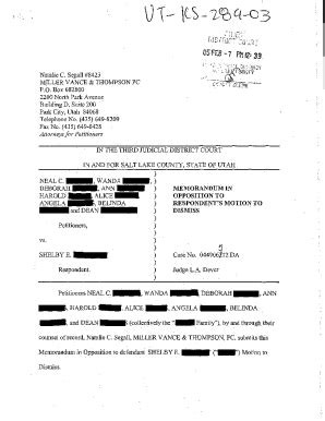 Fillable Online A05 Memorandum In Opposition To Respondent's Motion To ...