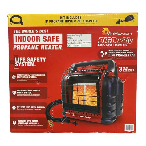 Mr. Heater Big Buddy Indoor 18,000 BTU Propane Radiant Space Heater for ...