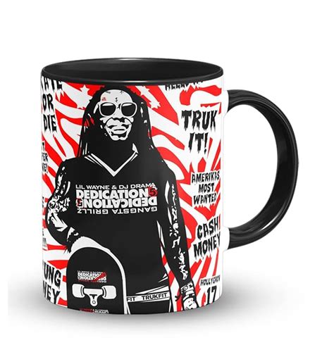Buy The Desi Monk Lil Wayne Dedication Printed Inside Black Mug with ...