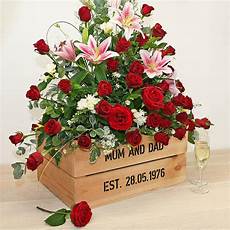 Ruby Wedding Anniversary Flowers by Personalised Crate Ruby Wedding Anniversary By Plantabox Ruby Wedding Anniversary Flowers