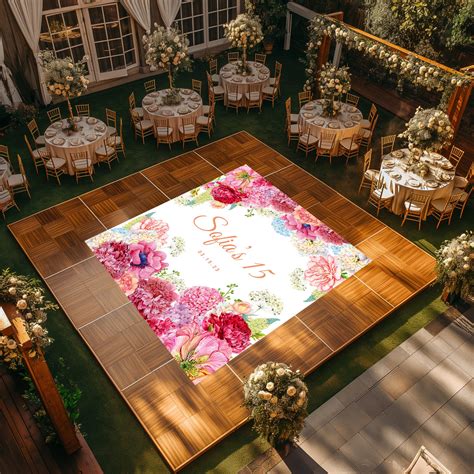Custom Quinceanera Dance Floor Wrap Floral Dance Floor Birthday Party ...