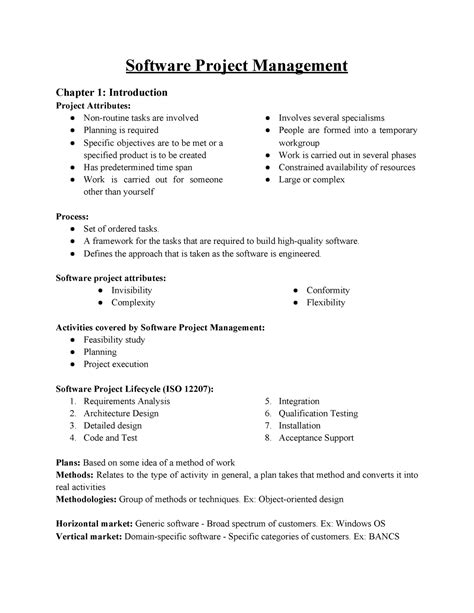 Software Project Management - Software Project Management Chapter 1 ...