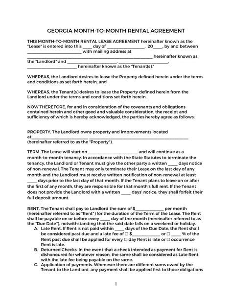 Georgia Lease Agreement (Free) | 2021 Official | PDF & Word