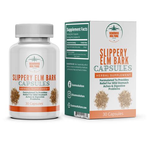Slippery Elm Bark Capsules – 100% Pure, Vegan Supplement (2 Daily ...