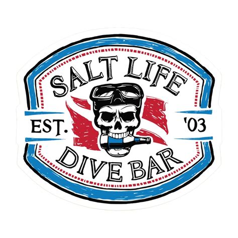 Salt Life Sticker SAD981 Dive Bar Sticker - White