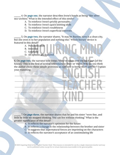 "House Taken Over" by Julio Cortázar Literary Analysis Worksheet ...