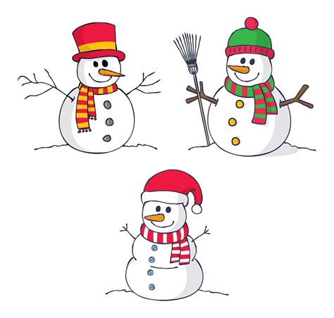 Snowman clipart set Vectors - Download Free High-Quality Vectors from ...