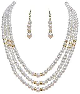 Buy PANAASHE-RAJASTHANI Pearl 3 Layer Necklace Set at Amazon.in