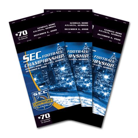2008 SEC Football Championship Tickets on Behance