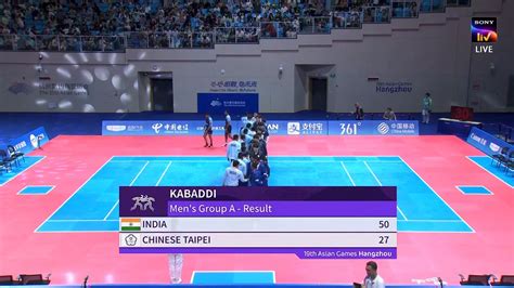 Asian Games Kabaddi: India defeated Chinese Taipei 50-27- Highlights