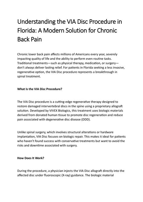 Image result for Via Disc Procedure