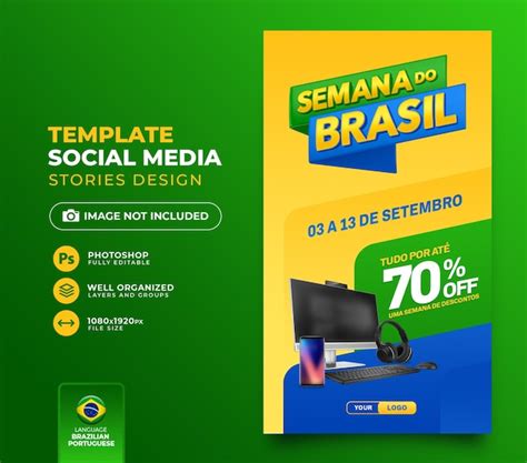 Post social media brazilian week 3d render for marketing campaign ...