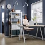 EKENABBEN open shelving unit, aspen/white, 70x34x154 cm (271/2x133 ...