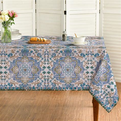 Amazon.com: Horaldaily Boho Bohemia Style Blue Tablecloth, 60x84 Inch ...