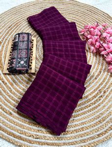 Buy Infyshopy Fashions Striped, Checkered Bollywood Chiffon Purple ...