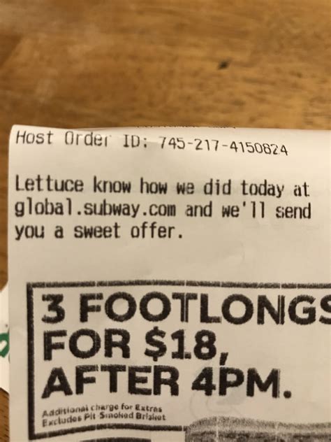 This pun on a Subway receipt : r/mildlyinteresting