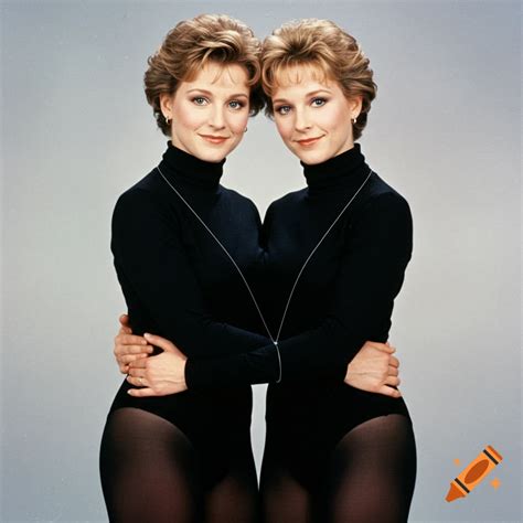 Retro photo of two women in black turtlenecks hugging on Craiyon