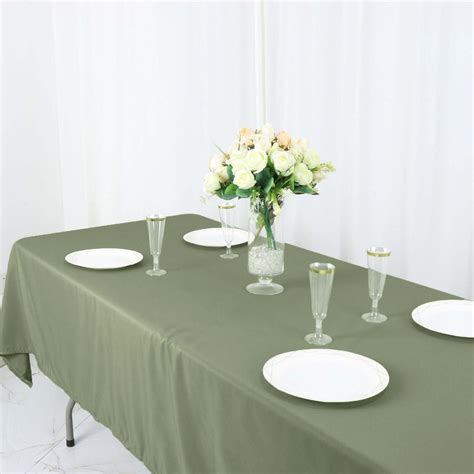 Polyester Tablecloth 60"x102" Dusty Sage Green | TableclothsFactory