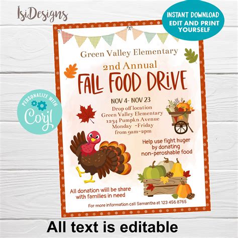 Thanksgiving Food Drive Poster