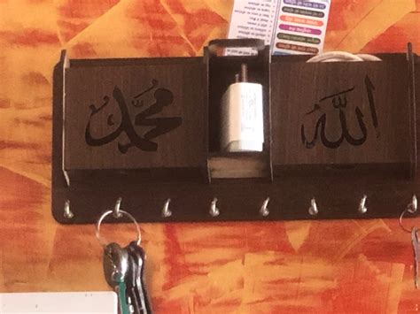 ART PLUS STORE Wooden Stationery Storage Box Key Holder For Wall Decor ...