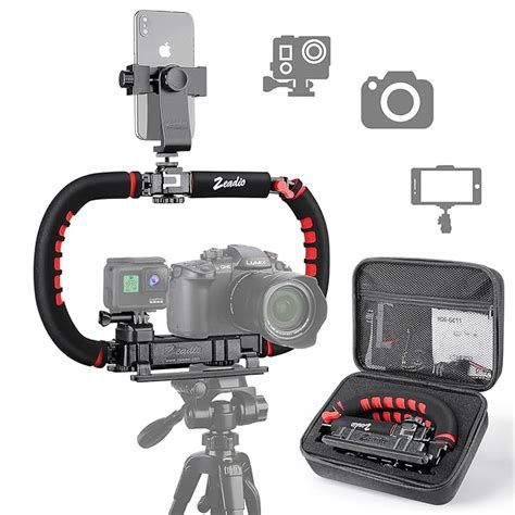Zeadio Camera Smartphone Stabilizer, Foldable Handle Grip Handheld ...