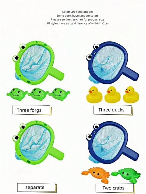 1Set Frog Design Baby Bathing Toys, Fishing Net And Various Of Cute ...