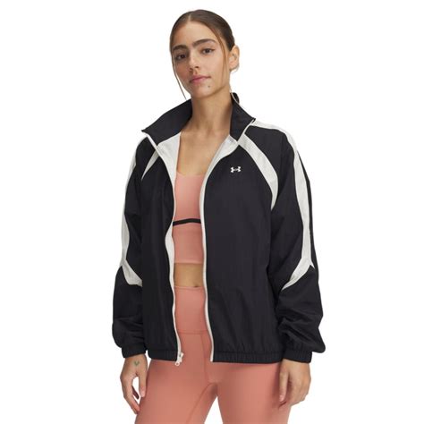 Damska kurtka wiatrówka Under Armour Icon Crinkle Track Jacket - czarne ...
