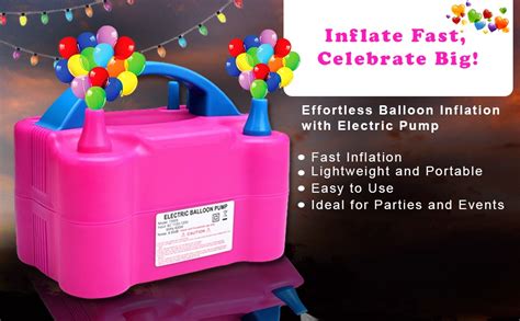 Party Land 220V 600W Dual Nozzle Electric Air Balloon Pump Machine ...
