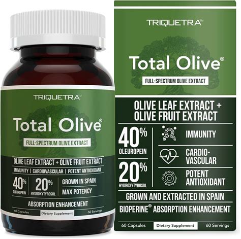Buy Total Olive, Olive Leaf Extract (40% Oleuropein) Plus Olive Fruit ...
