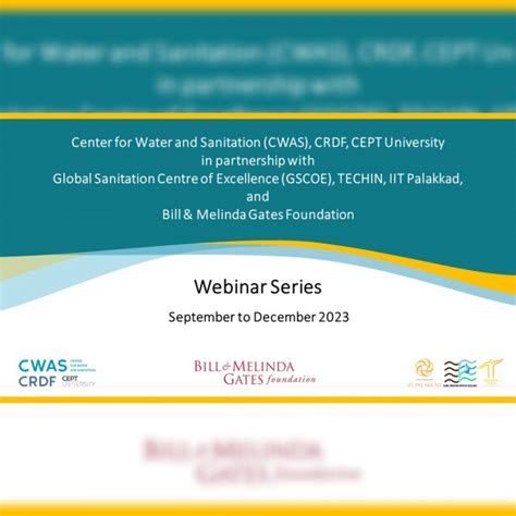 Center For Water and Sanitation , CRDF, CEPT University - CWAS | CRDF ...