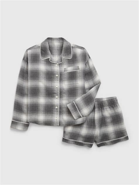 Kids Recycled Plaid PJ Shorts Set | Gap