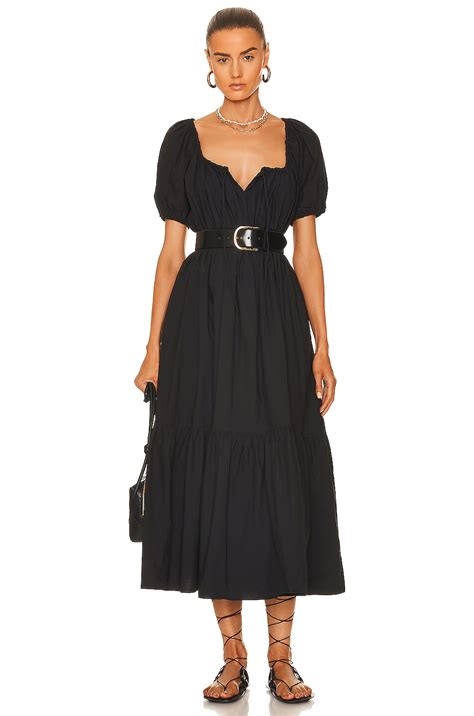 Matteau Drawcord Midi Dress in Black | FWRD