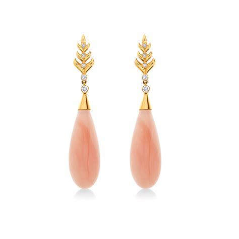 Aretes Helecho Ópalos Rosados – Gaya Joyas