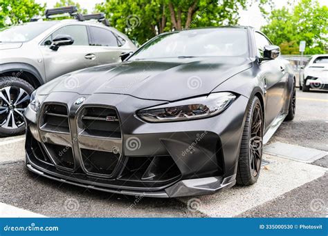 Seattle, WA, USA -July 22, 2024: Matte Black BMW M4 Competition. BMW ...