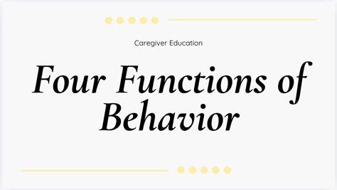 The Four Functions of Behavior: ABA Caregiver Training PowerPoint ...