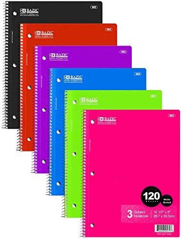 BAZIC W/R 120 Ct 3-Subject Spiral Notebook (Case of 24) : Amazon.in ...