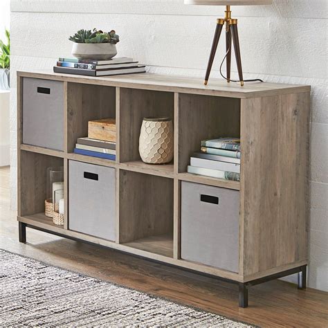Better homes gardens 8 cube organizer with metal base rustic gray ...