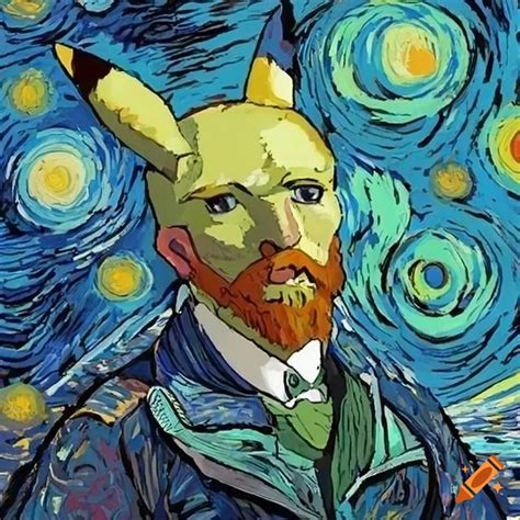 Pokemon artwork with Van Gogh inspired brushstrokes on Craiyon