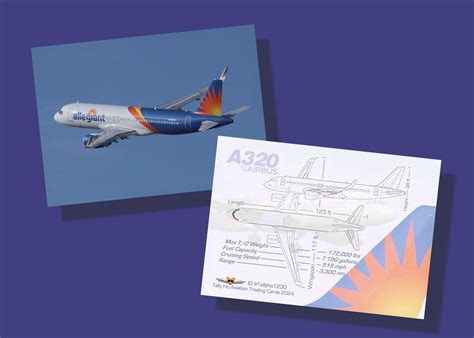 Allegiant Air Airbus A320 Set of 25 Airplane Trading Cards - 2.5"x 3.5 ...