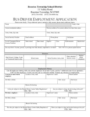 Fillable Online Bus Driver Application revised 1-14-20 Fax Email Print ...