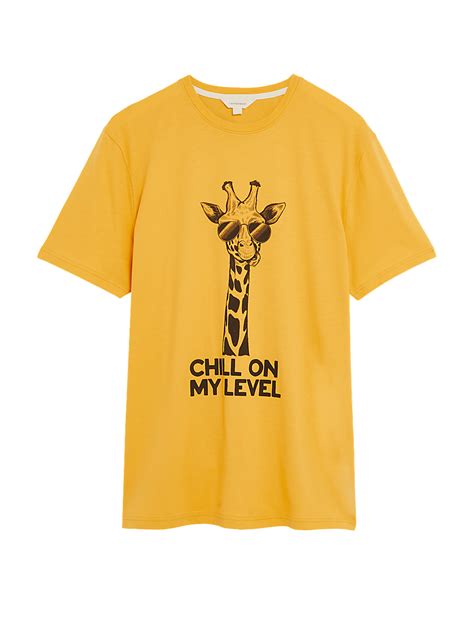 Buy Pure Cotton Giraffe Print Loungewear Top at Marks & Spencer