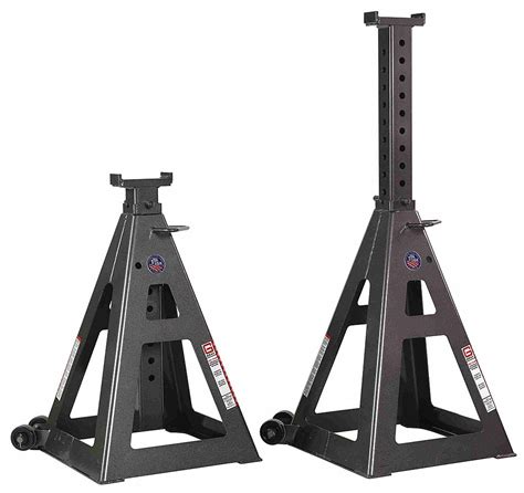GRAY, Pin Adjustment, 35 ton Load Capacity, Vehicle Stand - 36G642 ...