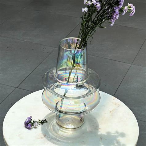 Iridescent Ripple Glass Vase | Muun Home Decor Items – The Living Influence