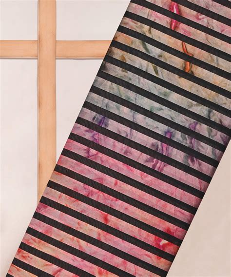 Light Peach Tie and Dye Georgette Fabric with Zebra Stripes – Fabric Depot