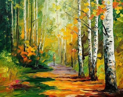 Art Street Amidst The Forest Art Print,Landscape Canvas Painting — ART ...