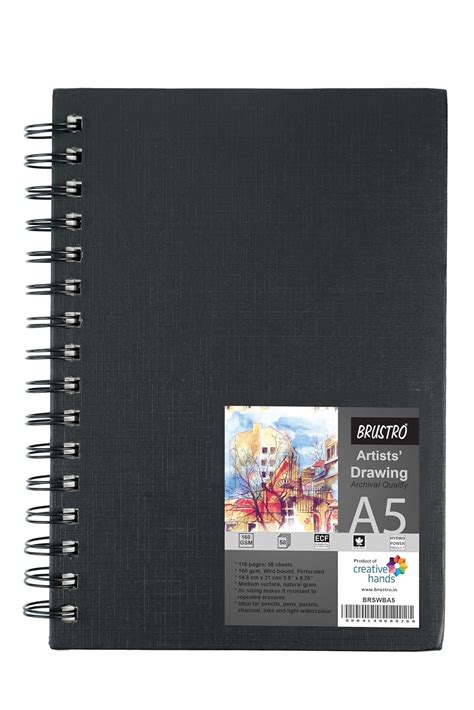 Shop Brustro Sketch Book Artist Drawing Wiro Bound A5 – OXFORD stationers