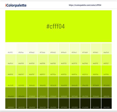 Neon Yellow Color | cfff04 | Color conversion CMYK | Hsl | Rgb ...