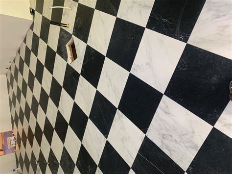Checkerboard Floor: Classic Bianco & Nero Marquina - Marble Trend ...